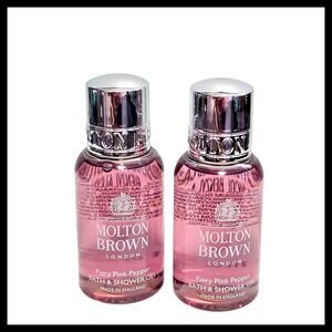 2 x Molton Brown London FIERY PINK PEPPER Bath & Shower Gel 30ml/1 fl.oz Travel